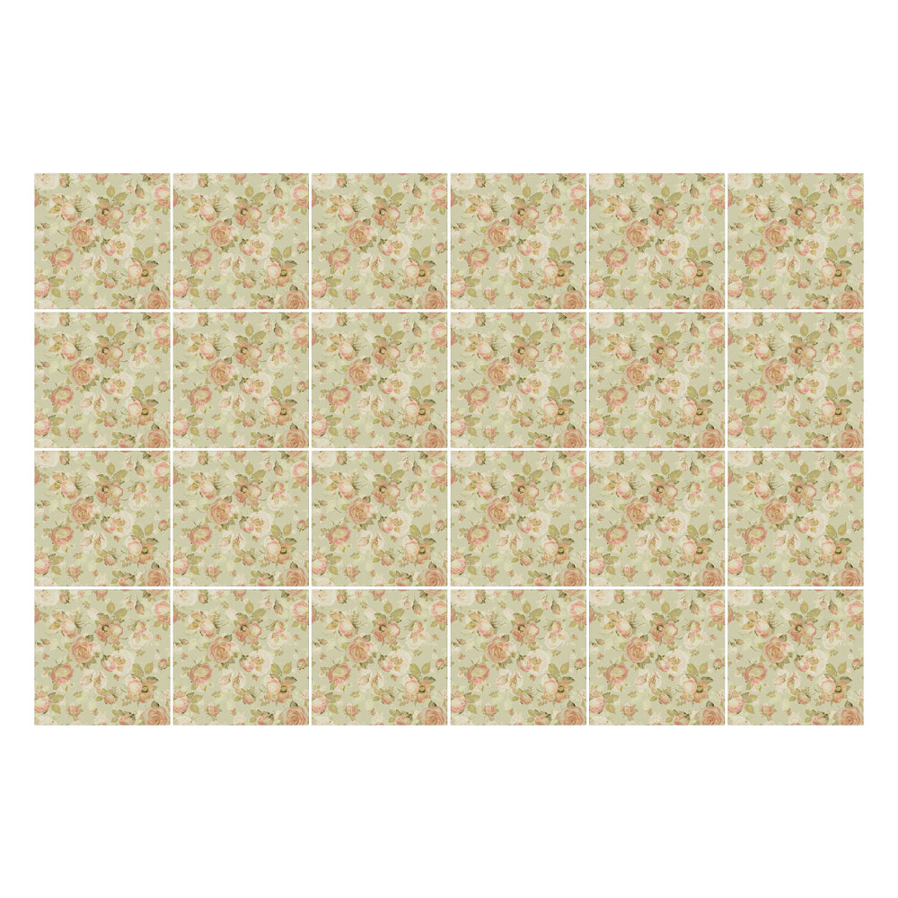 Csempe matrica Vintage virágmotívum