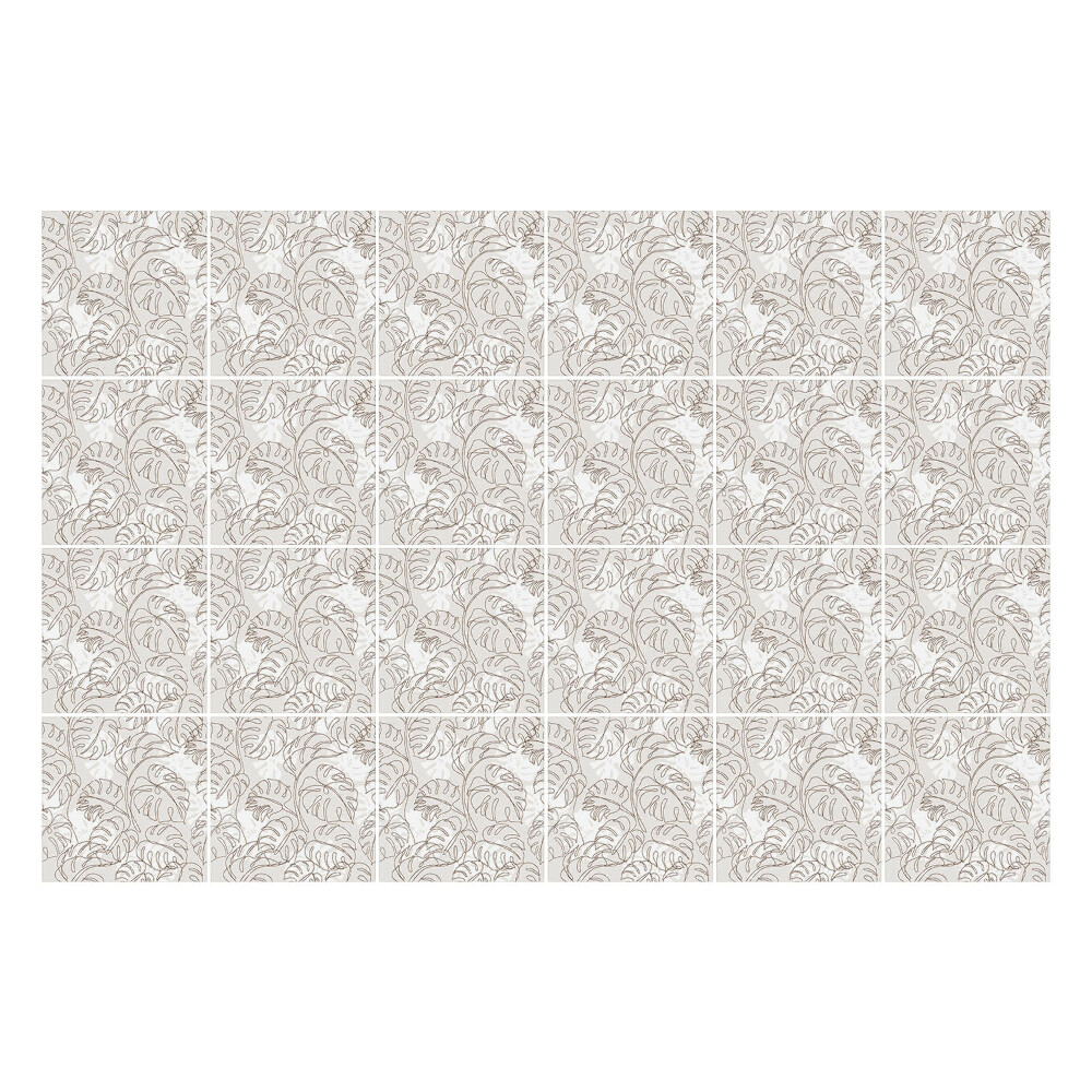 Csempe matrica Trópusi levelek egy elrendezésben