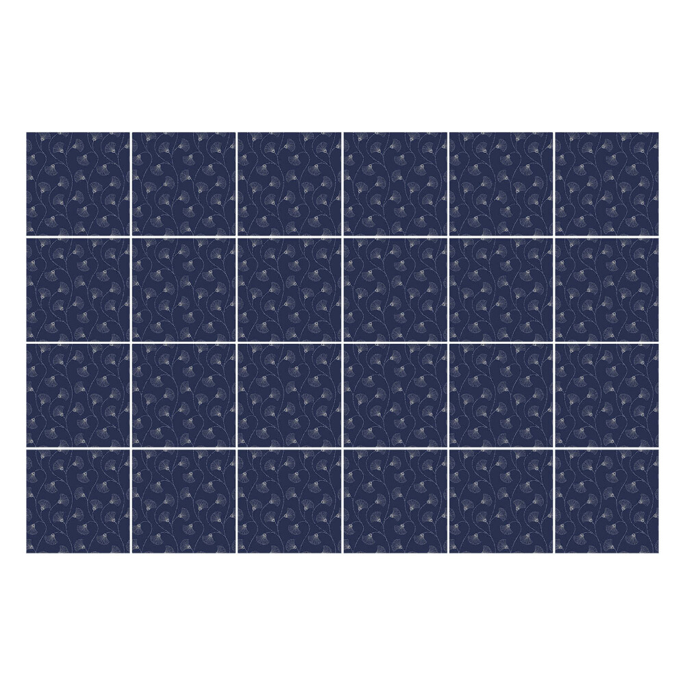 Öntapadós csempe matrica Hullámok levelekkel