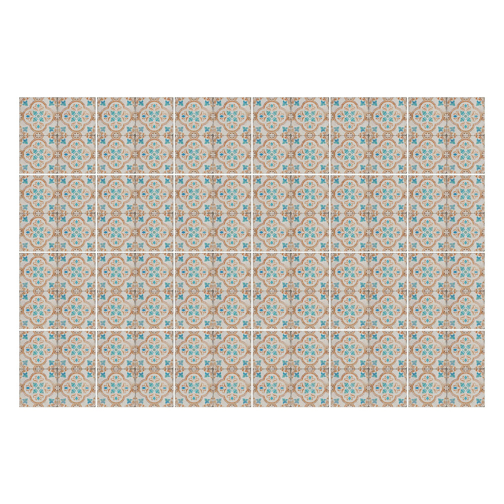 Öntapadós csempe matrica Virágdísz részletekkel