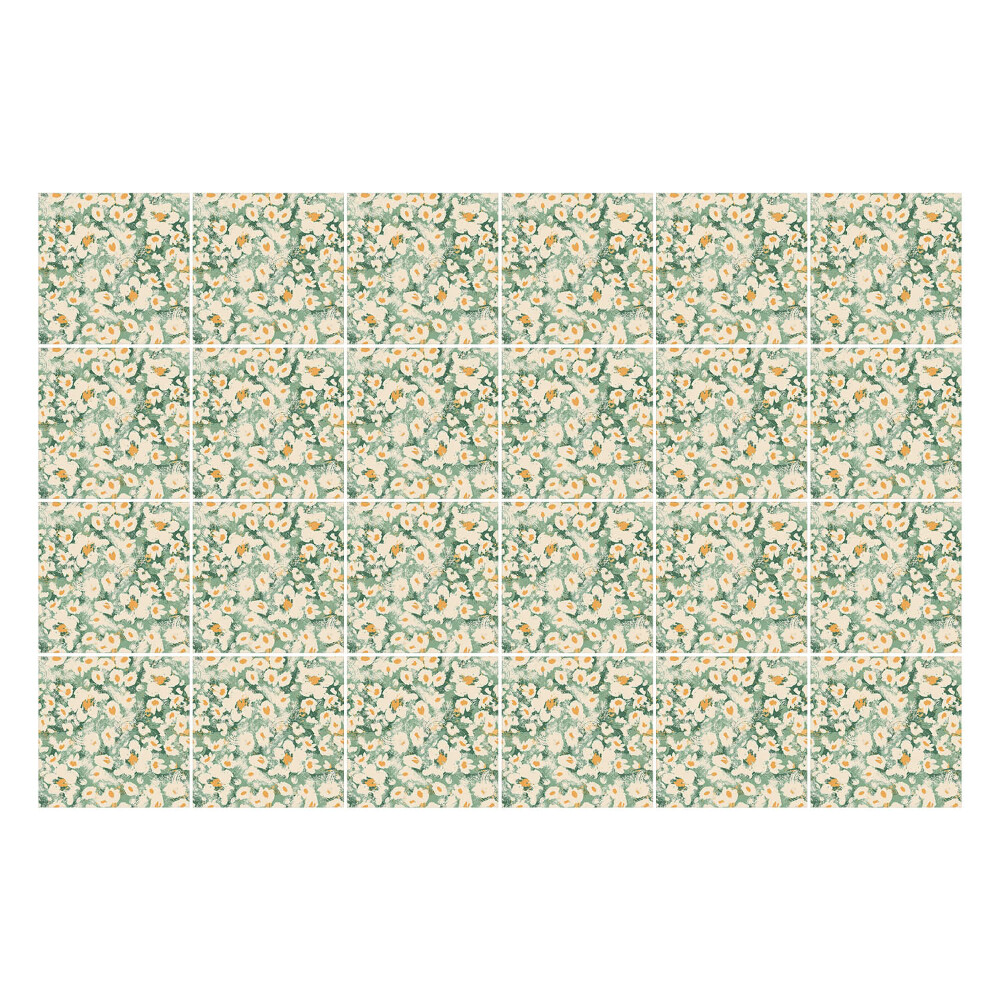 Öntapadós csempe matrica Virágos motívum foltokkal