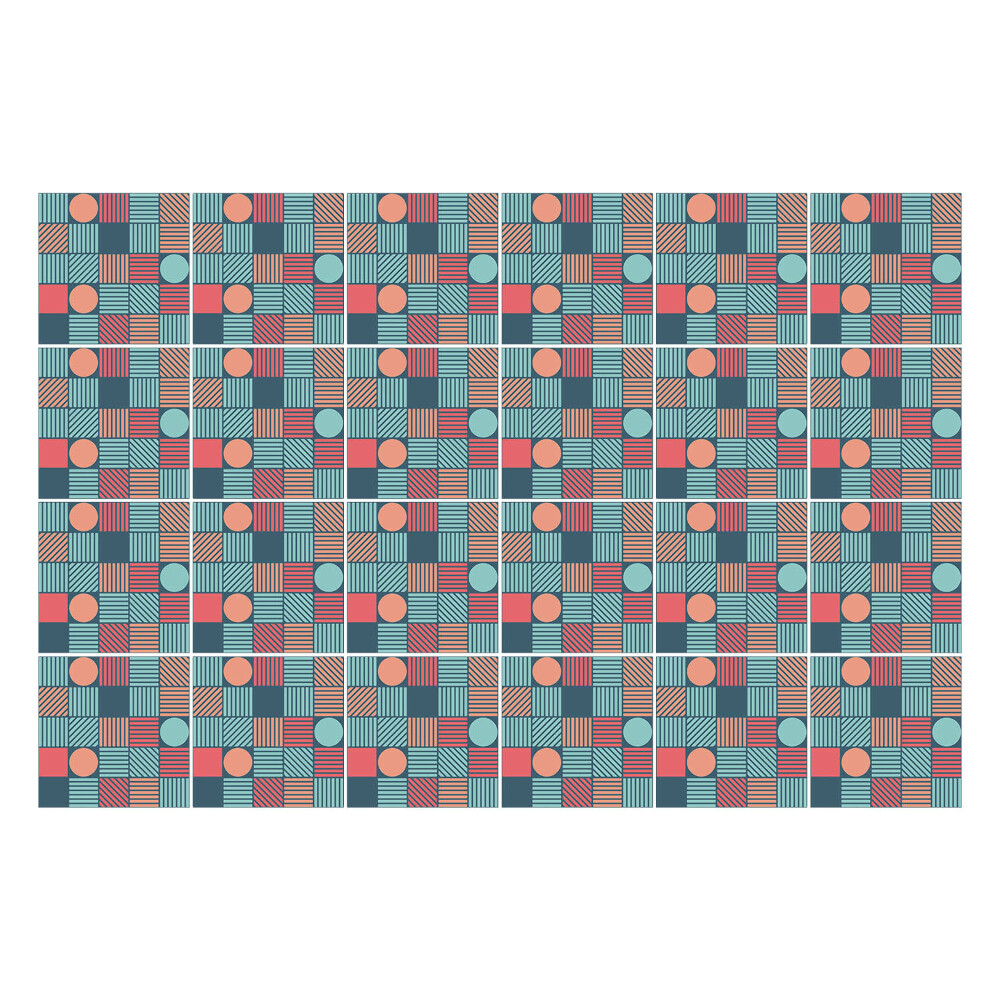 Csempe matrica Retro geometriai minta