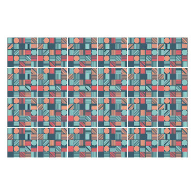 Csempe matrica Retro geometriai minta