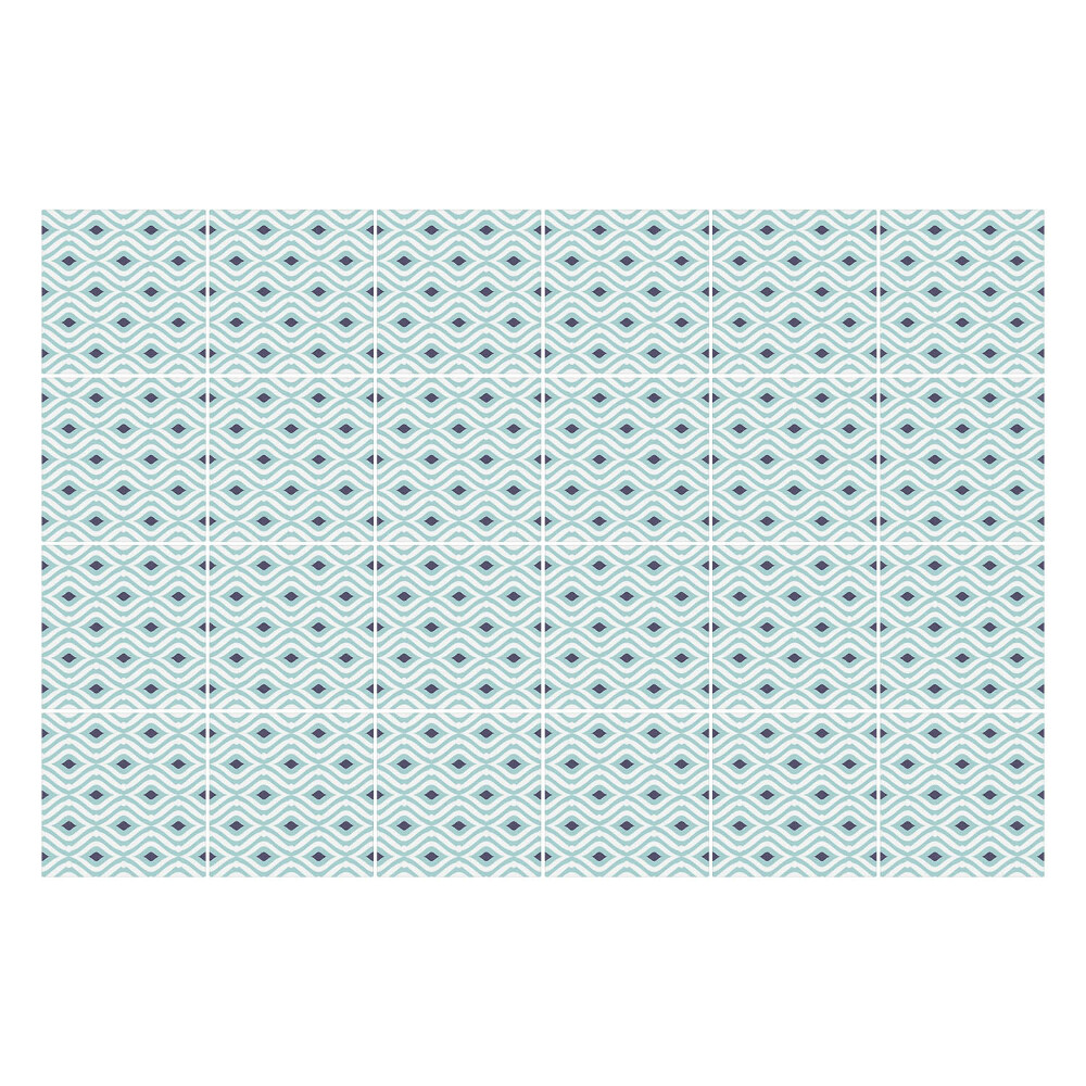 Csempe matrica Hullámok körökkel