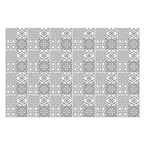 Öntapadós csempe matrica Virágmotívumok hálóban