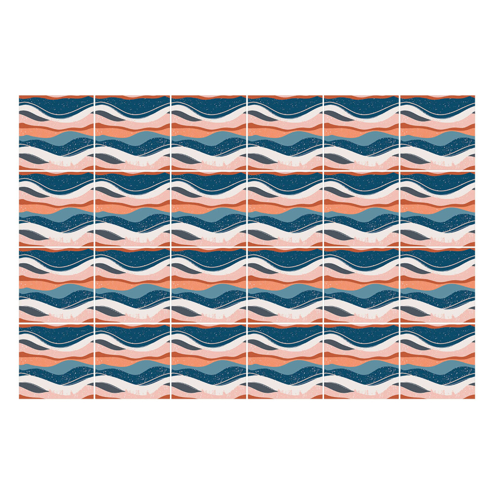 Öntapadós csempe matrica Pasztell tónusú hullámok