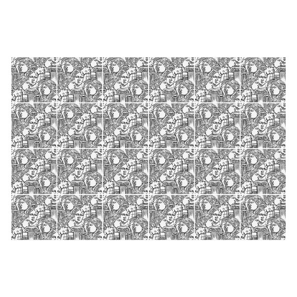 Öntapadós csempe matrica Arcok ismétlődő mintában
