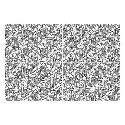 Öntapadós csempe matrica Arcok ismétlődő mintában