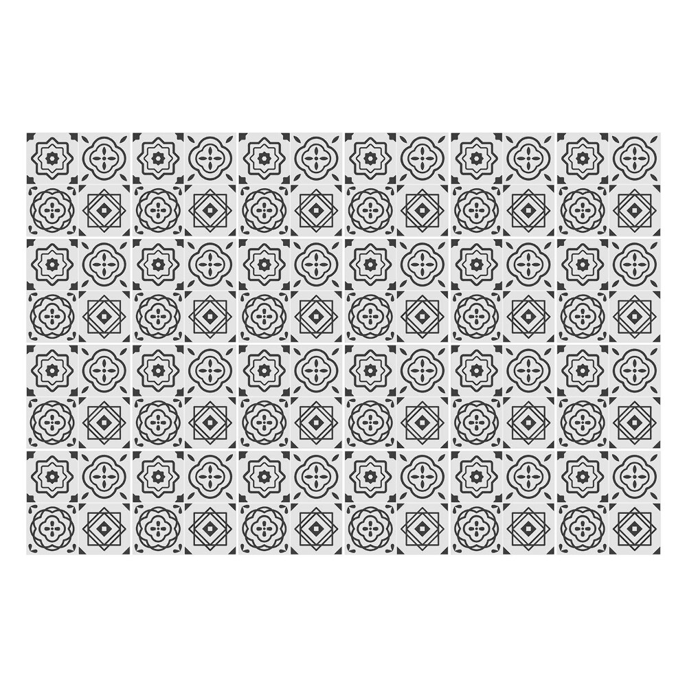 Öntapadós csempe matrica Virágmotívumok hálóban