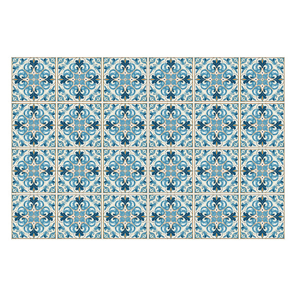 Öntapadós csempe matrica Virágdíszek hálóban