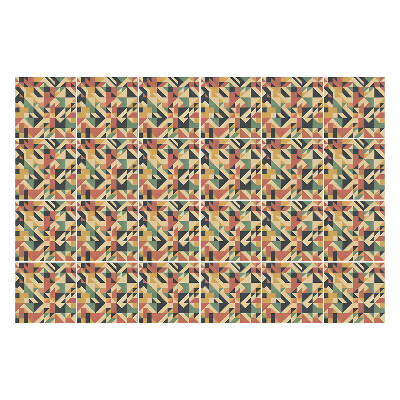 Öntapadós csempe matrica Vintage geometrikus minta