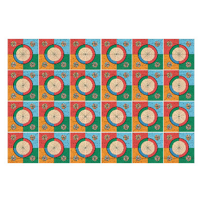 Öntapadós csempe matrica Színes retro csempe