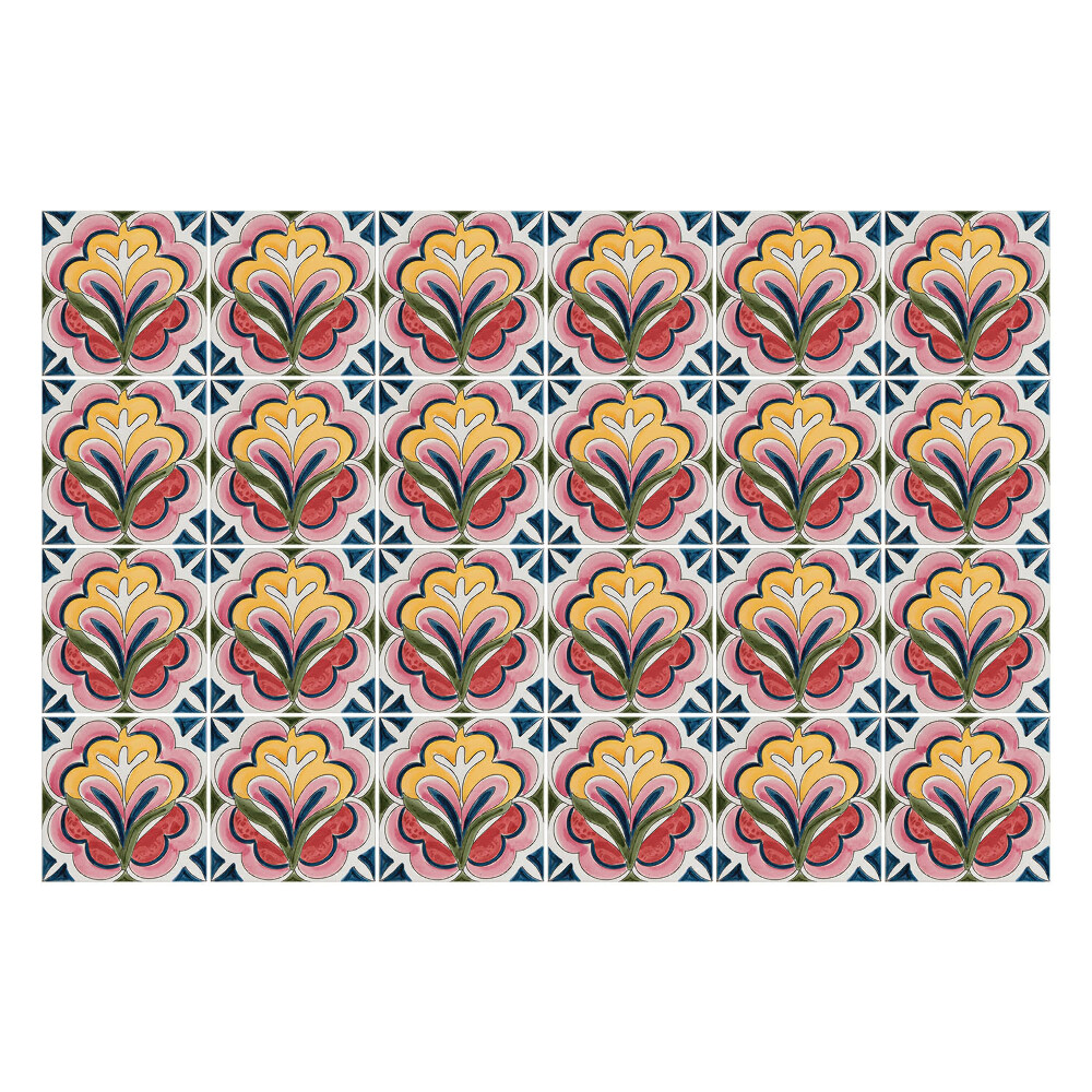 Csempe matrica Virágmotívumok az elrendezésben