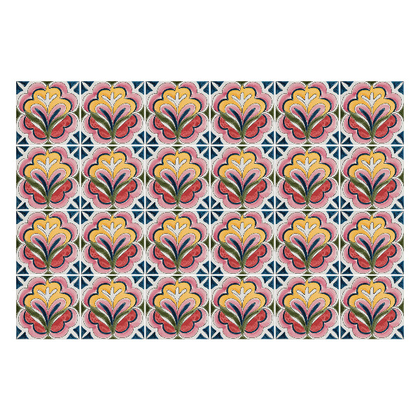 Csempe matrica Virágmotívumok az elrendezésben