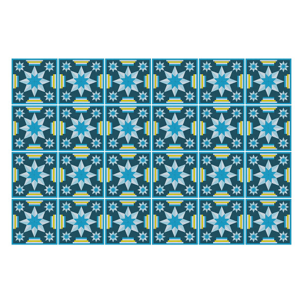 Csempe matrica Geometrikus csillagok és csíkok