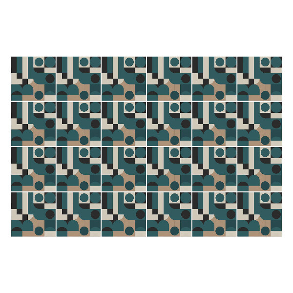 Öntapadós csempe matrica Geometria körökkel