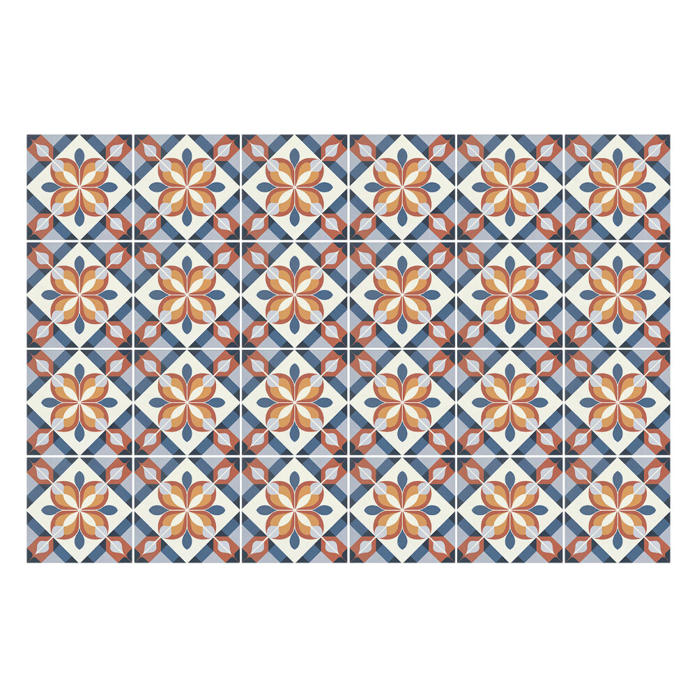 Öntapadós csempe matrica Virágmotívumok hálóban