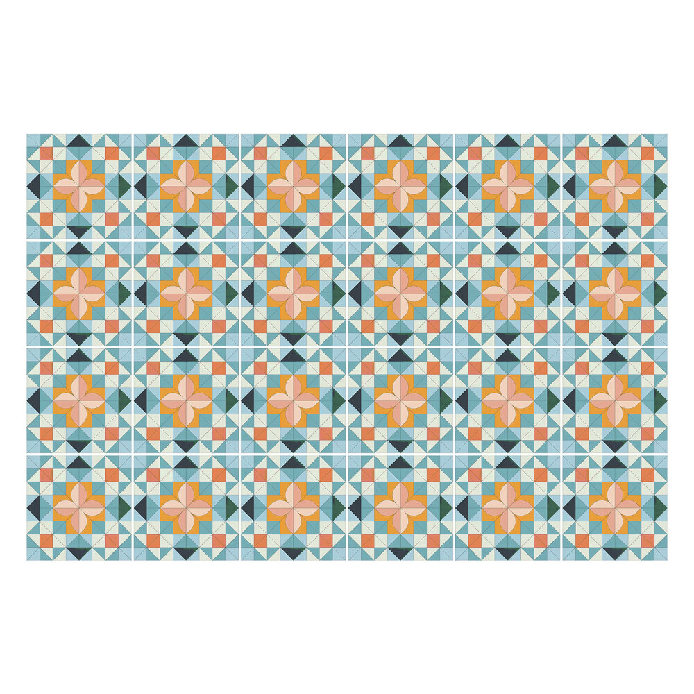 Csempe matrica Geometrikus virágok hálóban