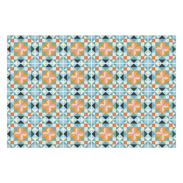 Csempe matrica Geometrikus virágok hálóban