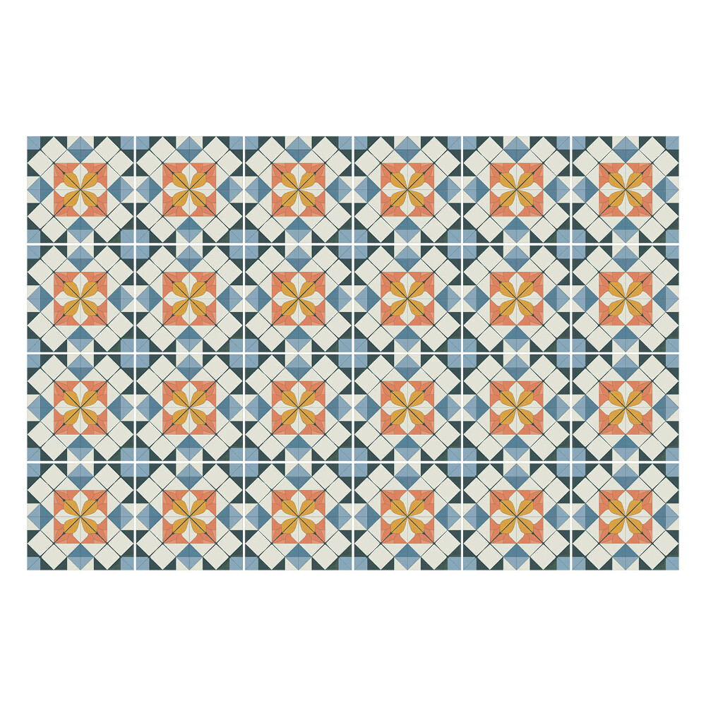 Öntapadós csempe matrica Virágmotívumok hálóban