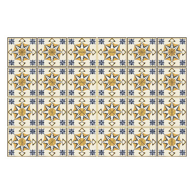 Csempe matrica Napos csillagok kockás mintával