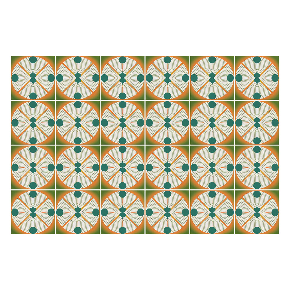 Öntapadós csempe matrica Körök sugarakkal