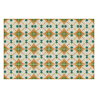 Öntapadós csempe matrica Körök sugarakkal