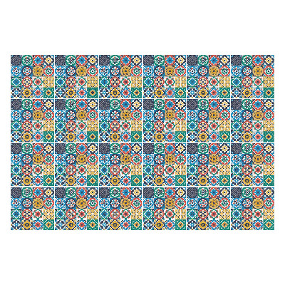 Öntapadós csempe matrica Színes, geometrikus négyzetek