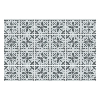 Öntapadós csempe matrica Virágdíszek hálóban