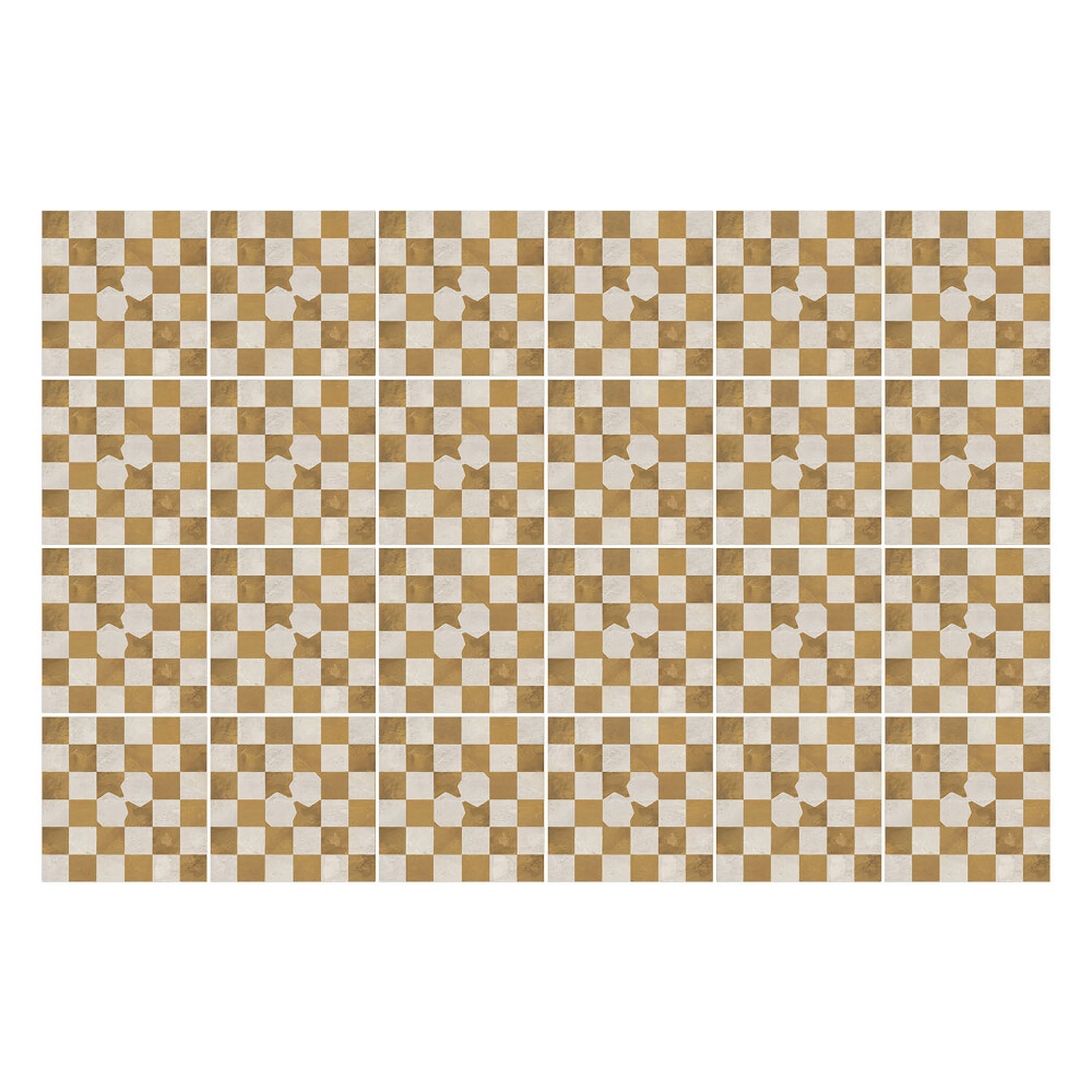 Csempe matrica Virágmotívumú sakktábla