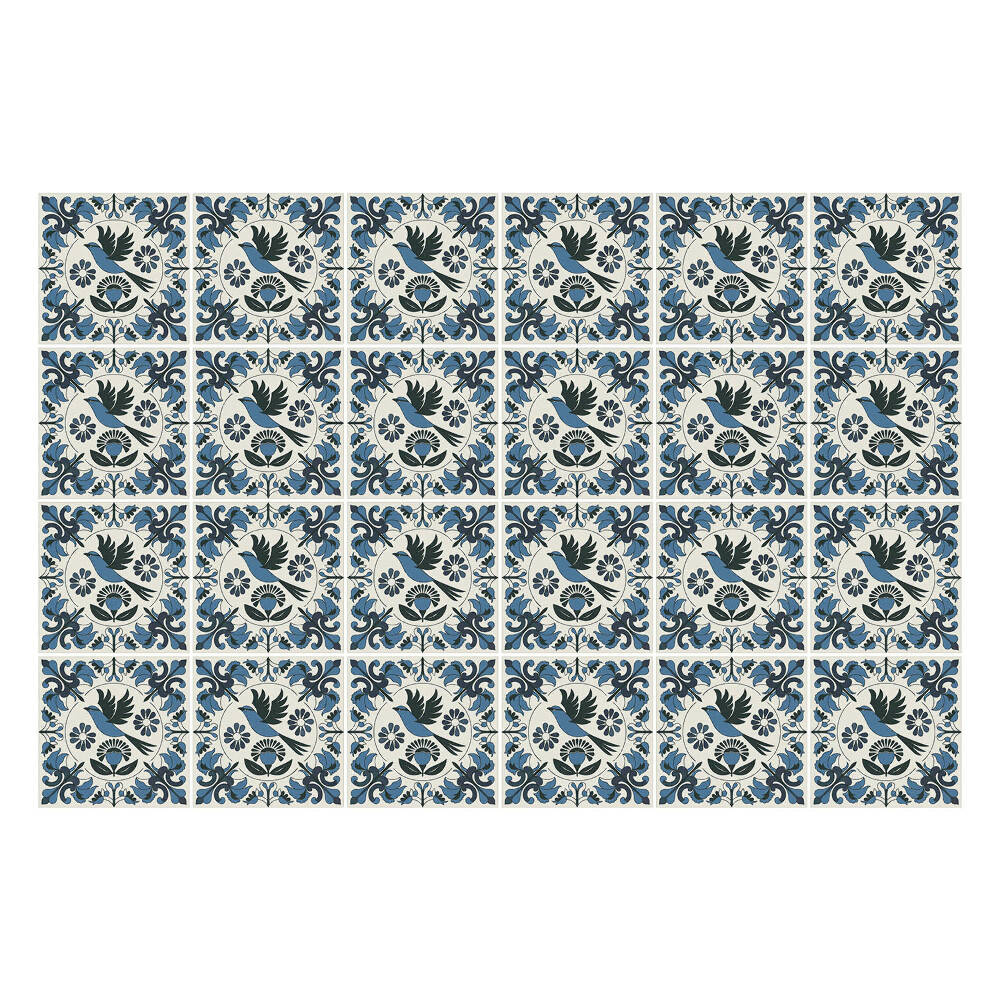 Öntapadós csempe matrica Virágdíszek elrendezésben