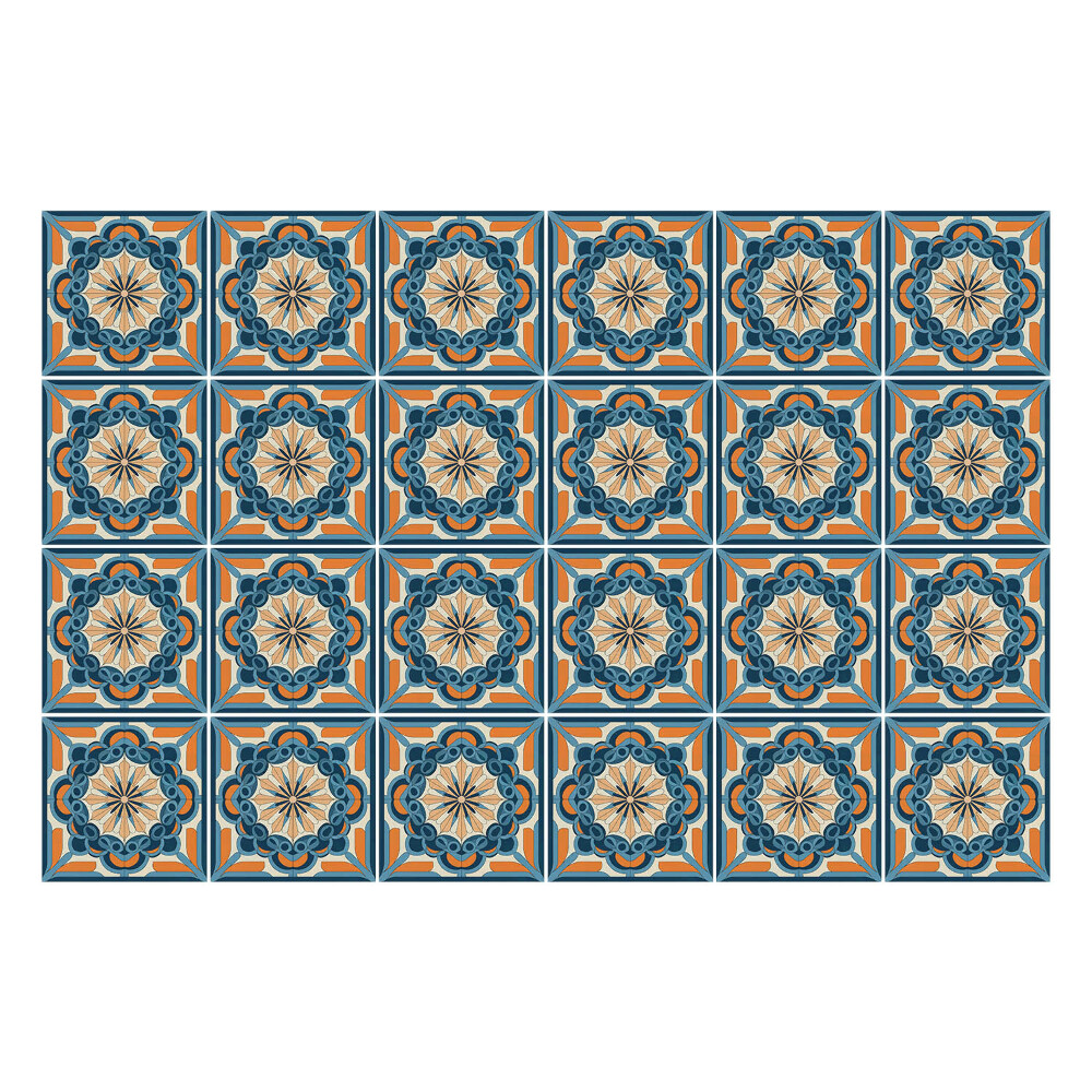 Csempe matrica Virágmotívumok hálóban