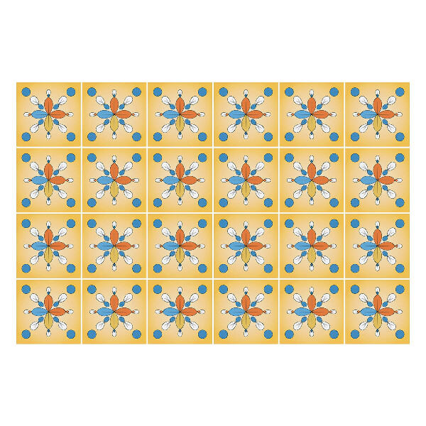 Csempe matrica Pöttyös virágmotívum