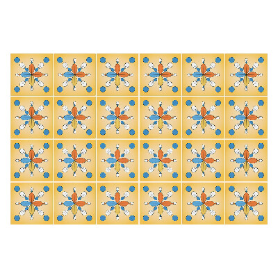 Csempe matrica Pöttyös virágmotívum