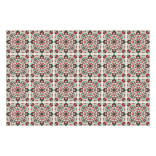 Öntapadós csempe matrica Virág motívum levelekkel