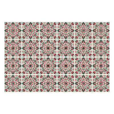 Öntapadós csempe matrica Virág motívum levelekkel