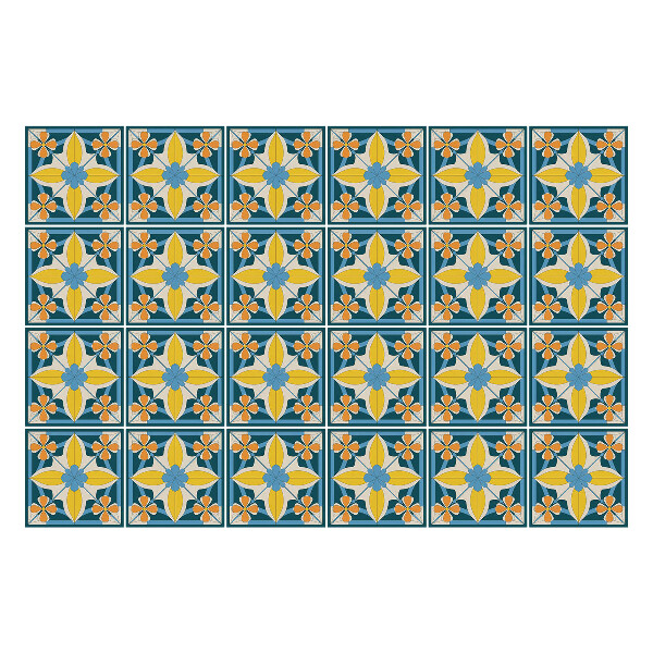 Csempe matrica Virágmotívumok hálóban