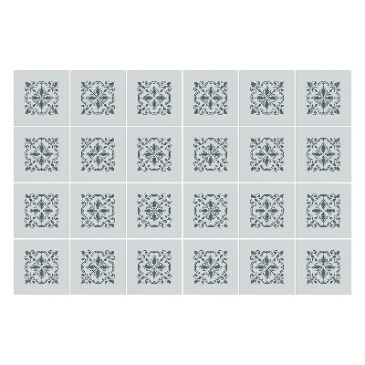 Öntapadós csempe matrica Virágdíszek hálóban