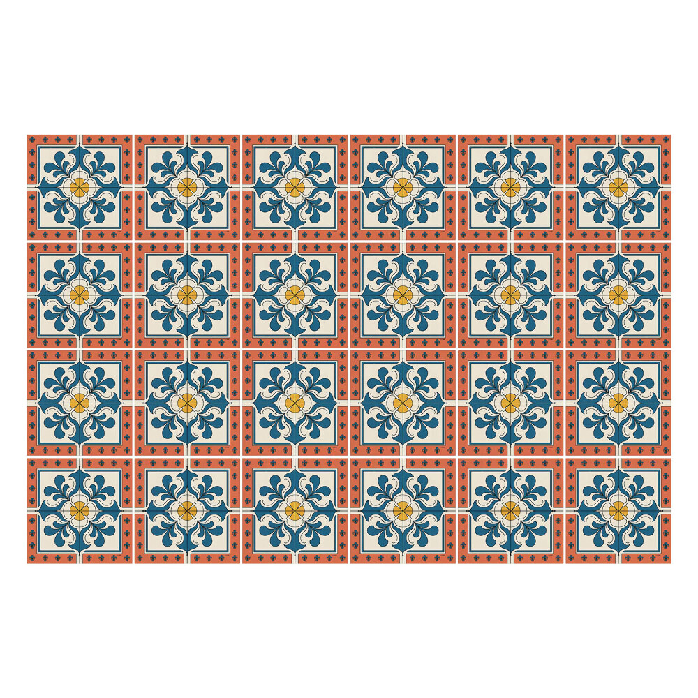 Csempe matrica Virág motívumok négyzetekben