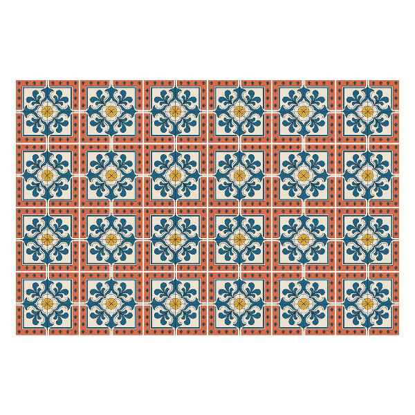 Csempe matrica Virág motívumok négyzetekben