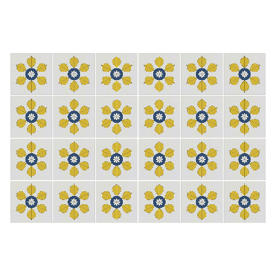 Öntapadós csempe matrica Virágmotívumok az elrendezésben