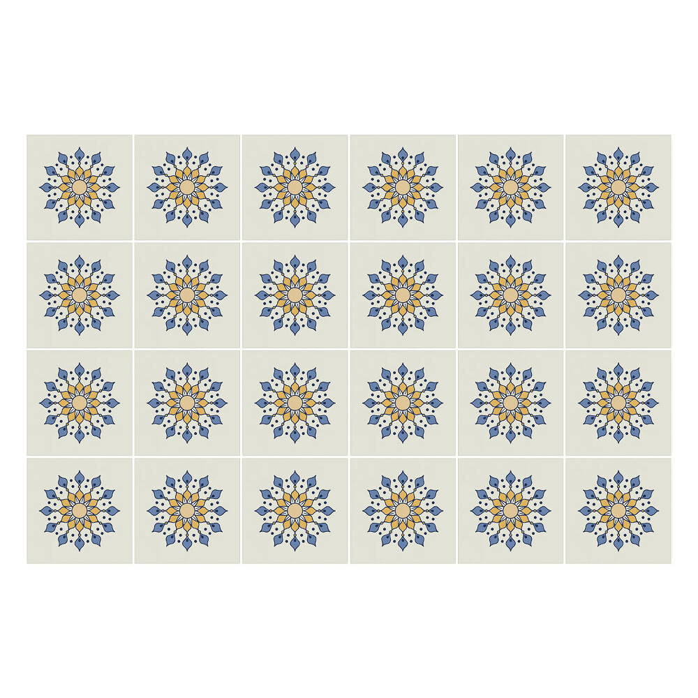 Öntapadós csempe matrica Virágos motívumok