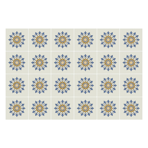 Öntapadós csempe matrica Virágos motívumok