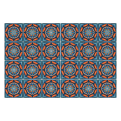 Öntapadós csempe matrica Virágos körök