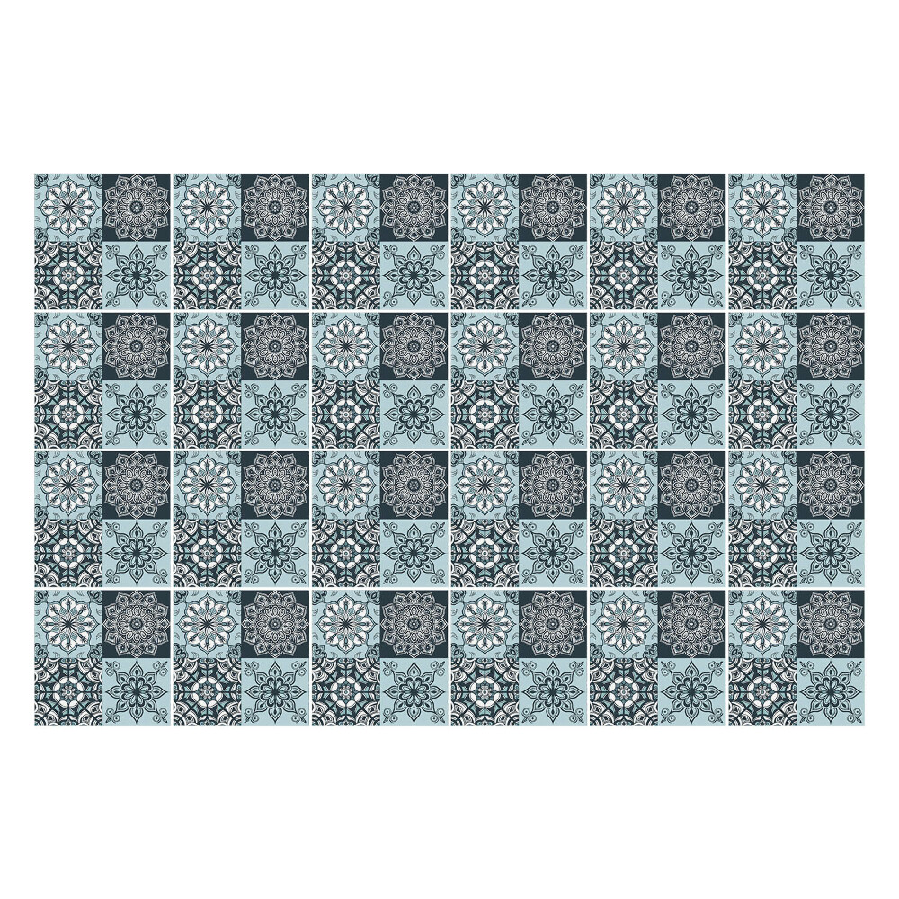 Öntapadós csempe matrica Virág díszek