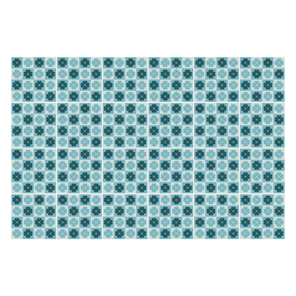 Öntapadós csempe matrica Apró virágok mozaikja