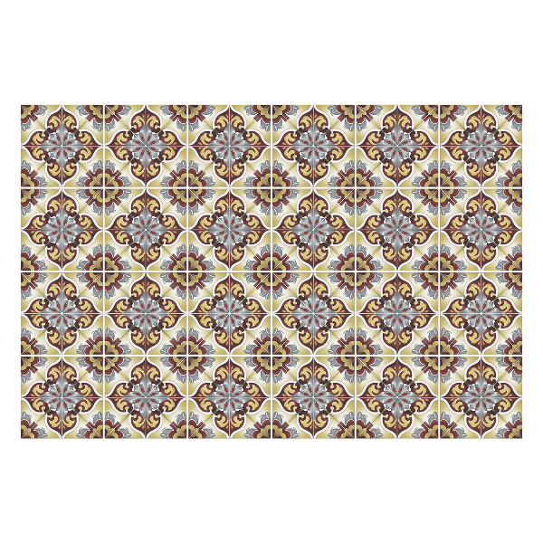 Öntapadós csempe matrica Virág motívum díszekkel