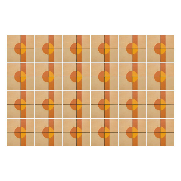 Öntapadós csempe matrica Geometriai körök és téglalapok