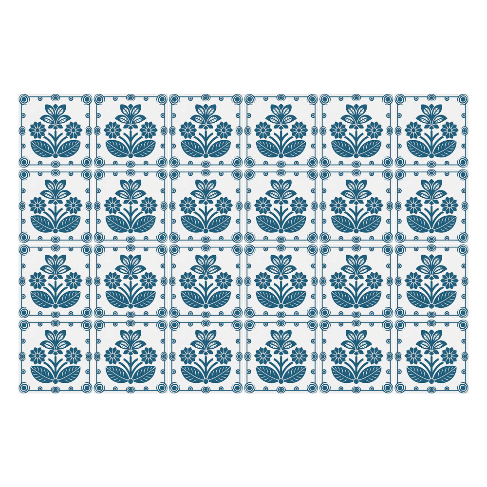 Öntapadós csempe matrica Spanyol csempe virágokkal