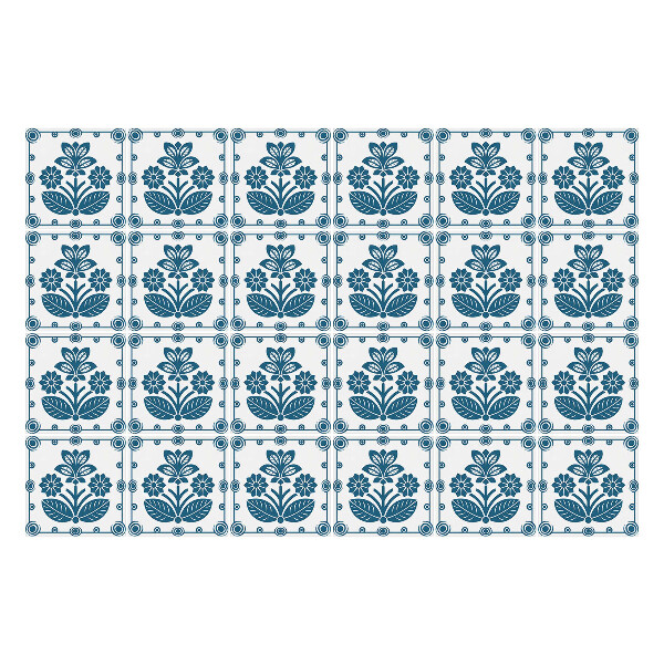 Öntapadós csempe matrica Spanyol csempe virágokkal